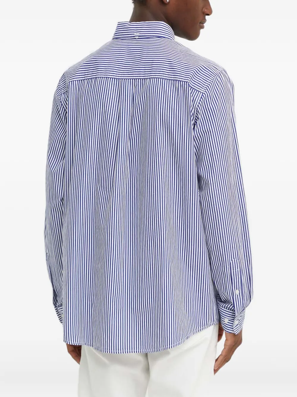 Les Deux Gestreept overhemd met opgestikte zak Blauw