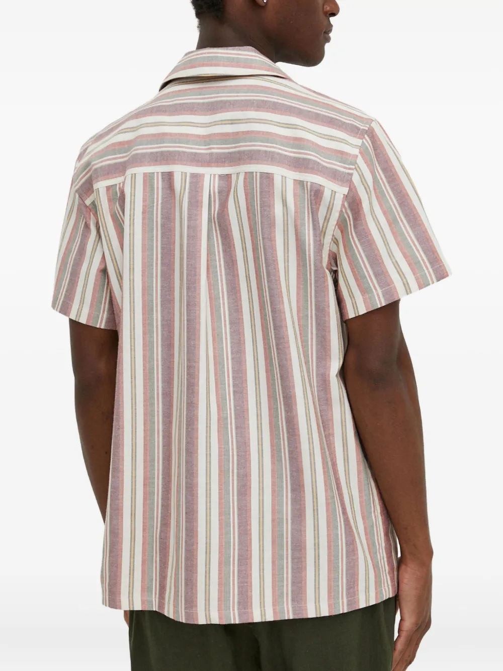 Les Deux Gestreept overhemd met korte mouwen Roze