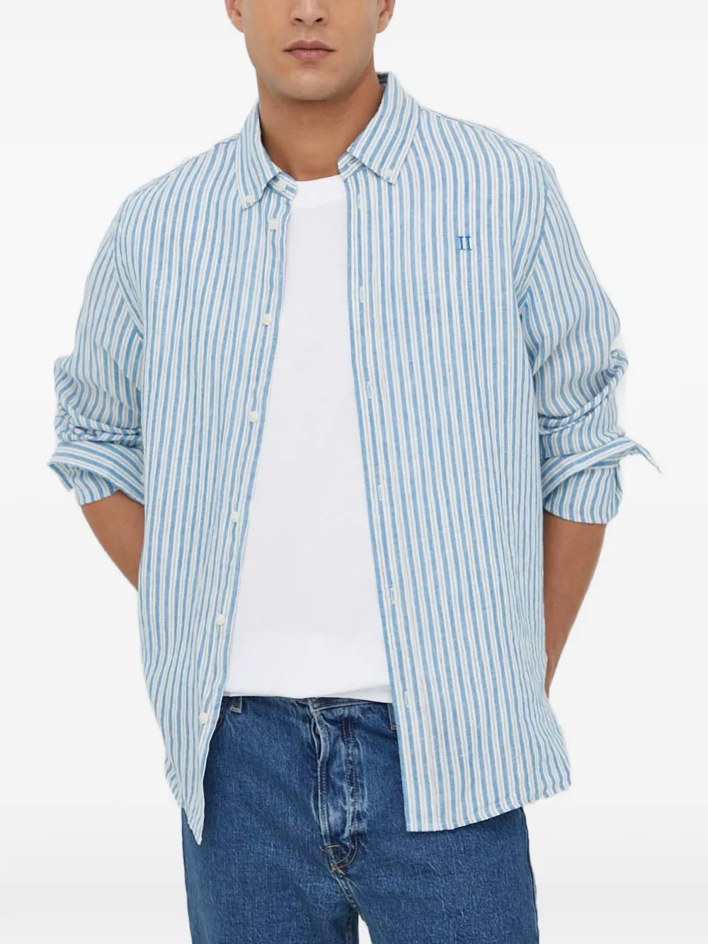 Les Deux striped button-up shirt - Blu