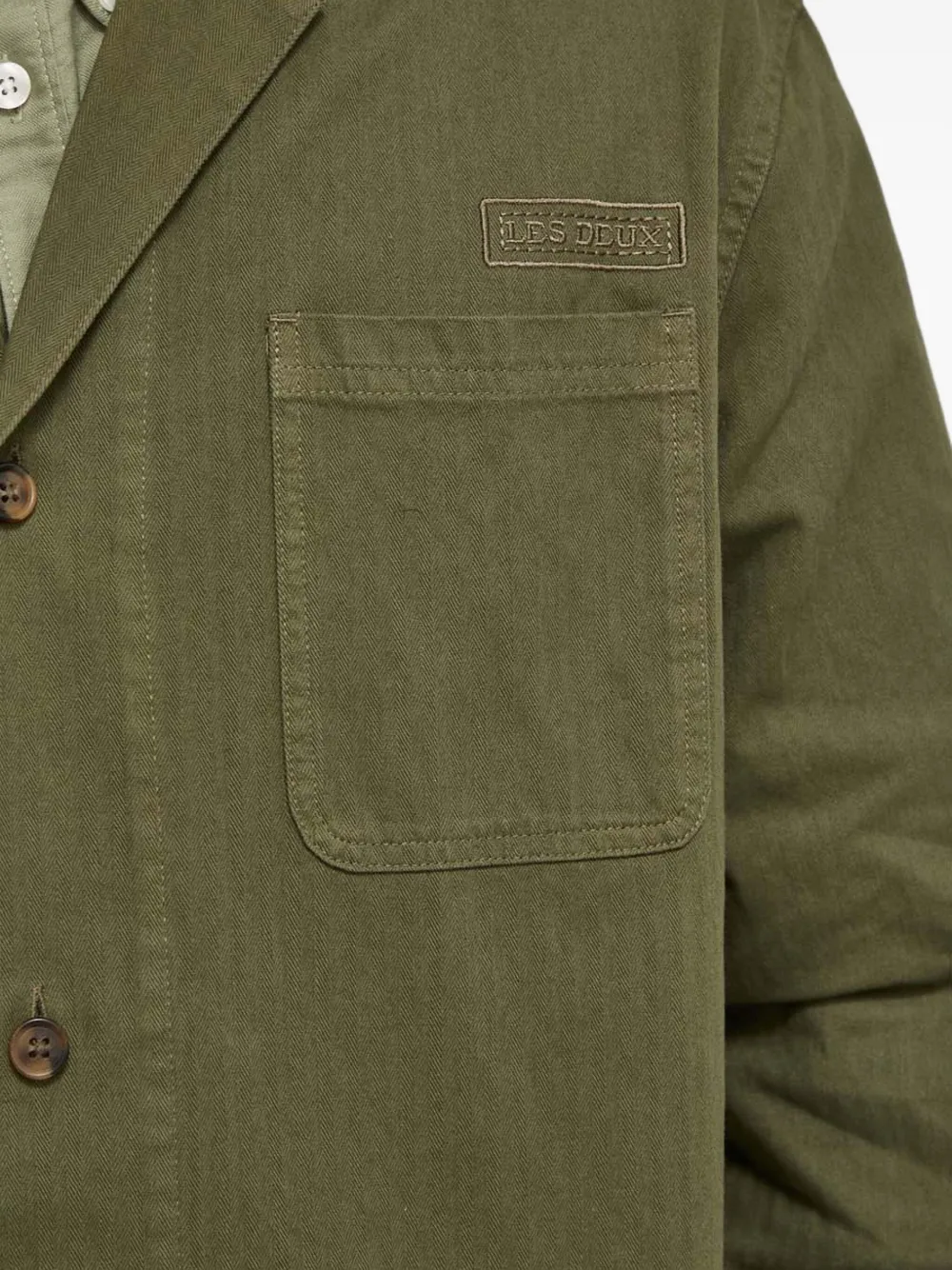 Les Deux Overhemd met geborduurd logo Groen