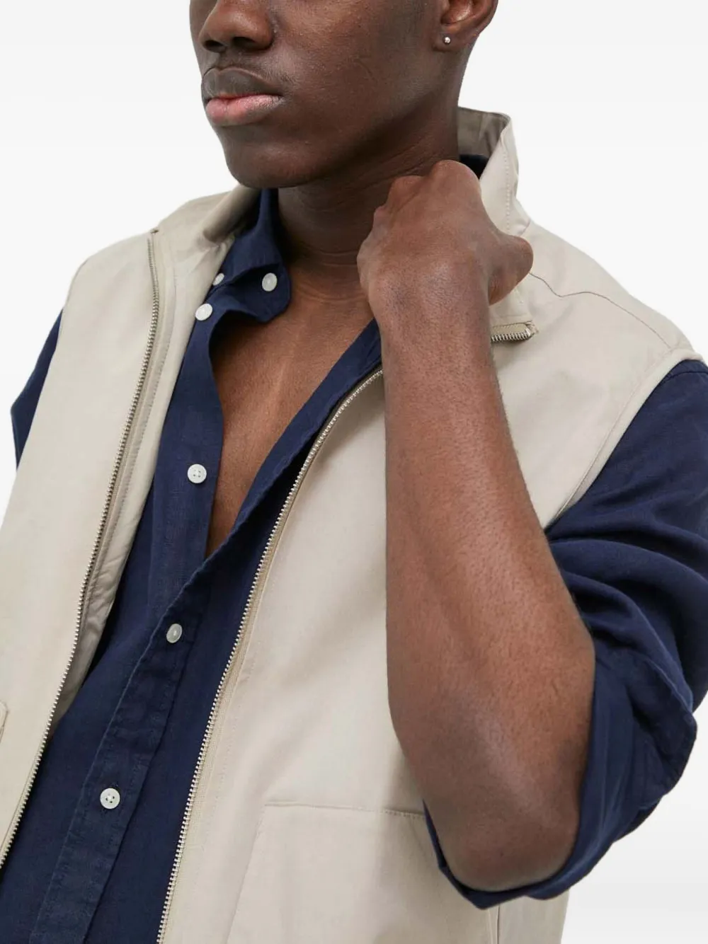 Les Deux Gilet met opgestikte zakken Beige
