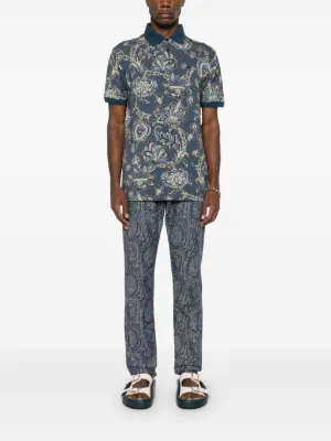 【イタリア製】【L】ETRO♡エトロ ペイズリー ポロシャツ メンズ ETRO ペイズリー ポロシャツ | ホワイト | FARFETCH JP