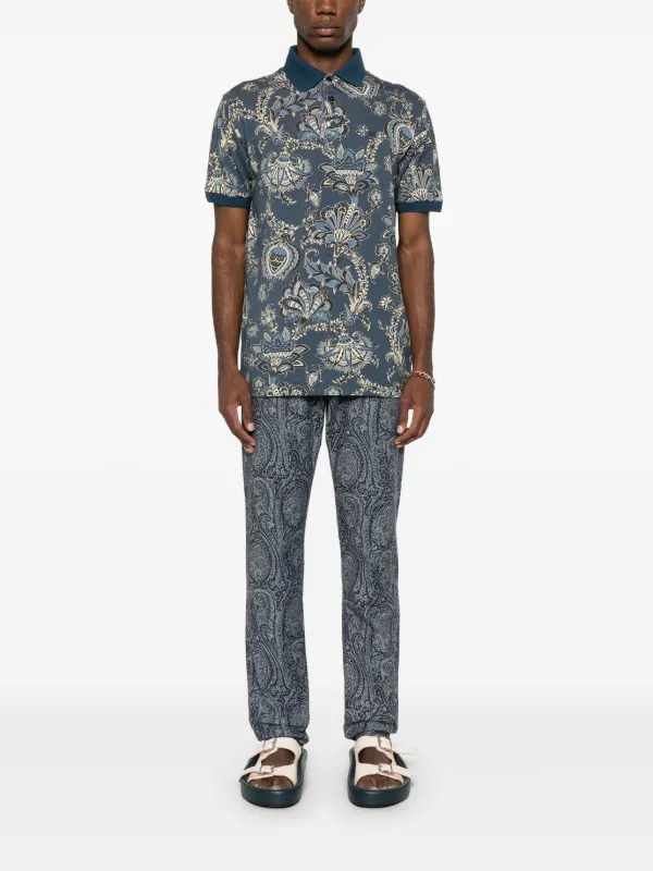 ETRO ペイズリー ポロシャツ | ブルー | FARFETCH JP