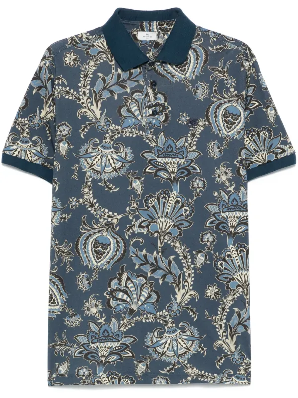 ETRO ペイズリー柄 ポロシャツ Mサイズ ETRO ペイズリー ポロシャツ | ブルー | FARFETCH JP