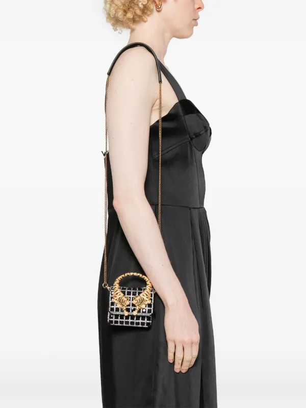 Roberto Cavalli Bolsa Mini Com Alça De Tigre | Preto | FARFETCH BR