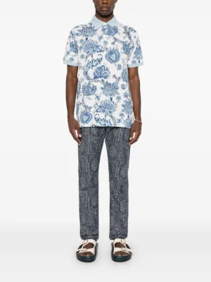SALE⭐️エトロ シルクポロ(水色) Etro（エトロ）メンズ