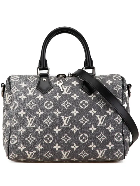 Affordable Louis Vuitton Pre-Owned 2021-2024 Monogram Jacquard Denim Speedy Bandouliere 25 satchel WOMEN