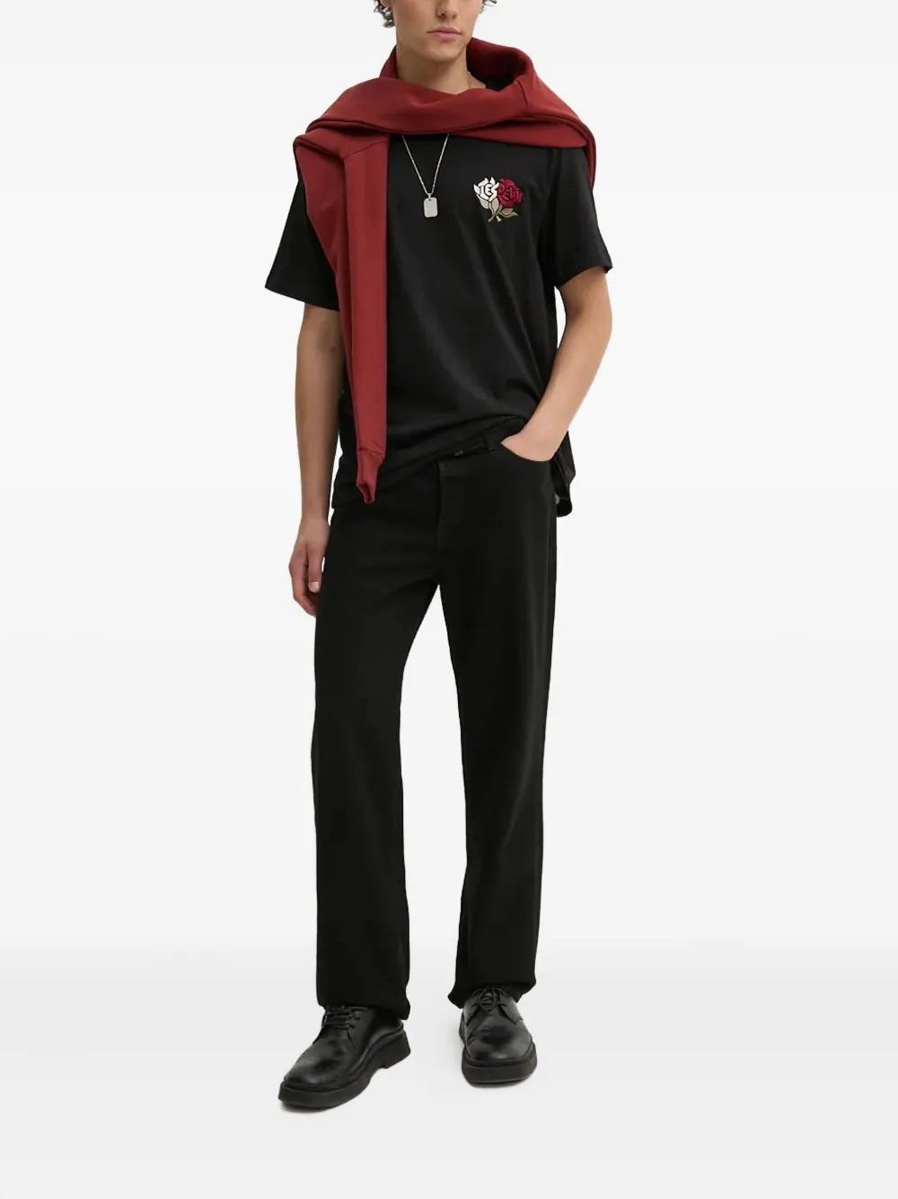 Les Deux hoodie crop à fleurs brodées | Hoodies | Image 2