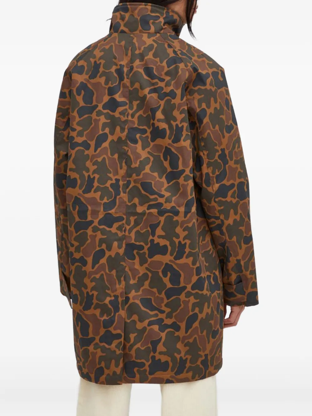 Les Deux Gewatteerde jas met camouflageprint Bruin