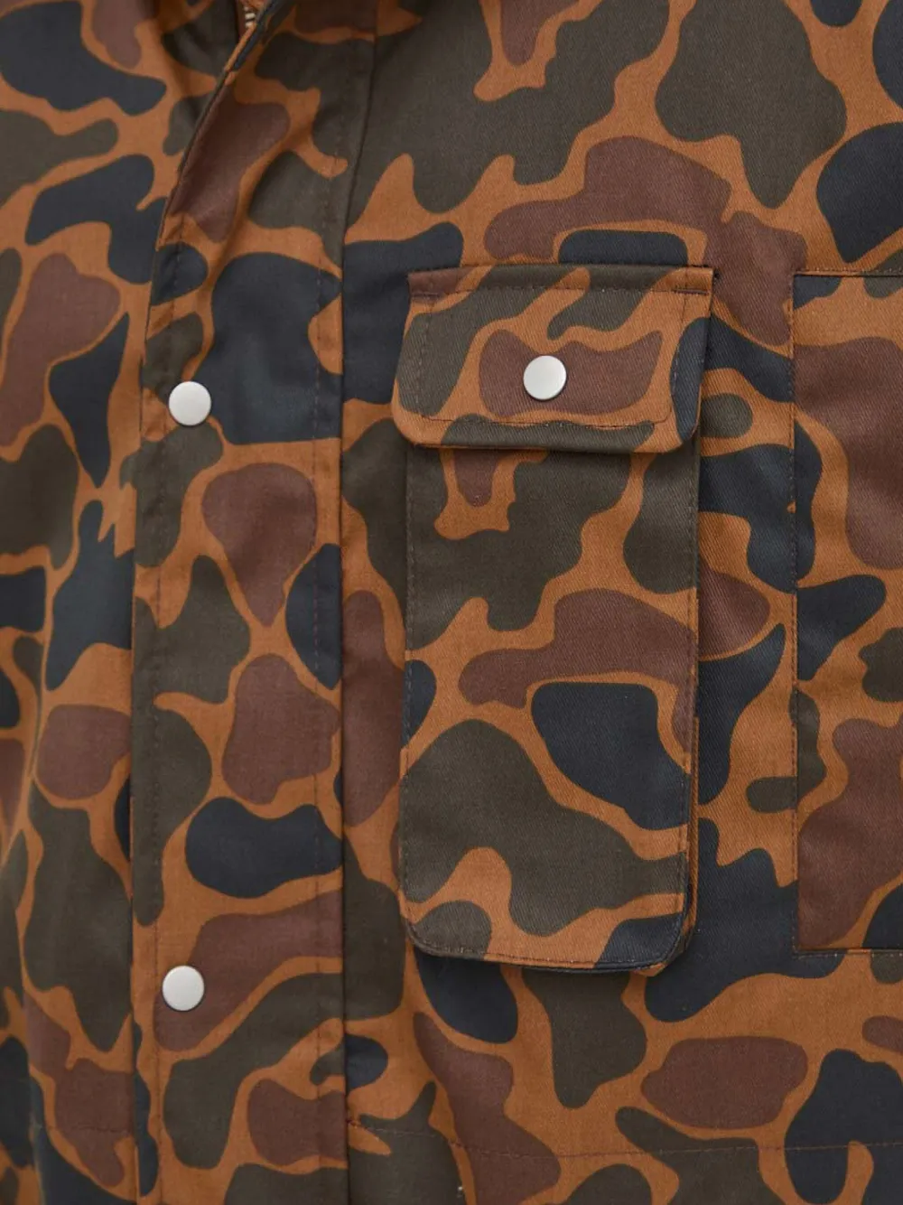 Les Deux Gewatteerde jas met camouflageprint Bruin