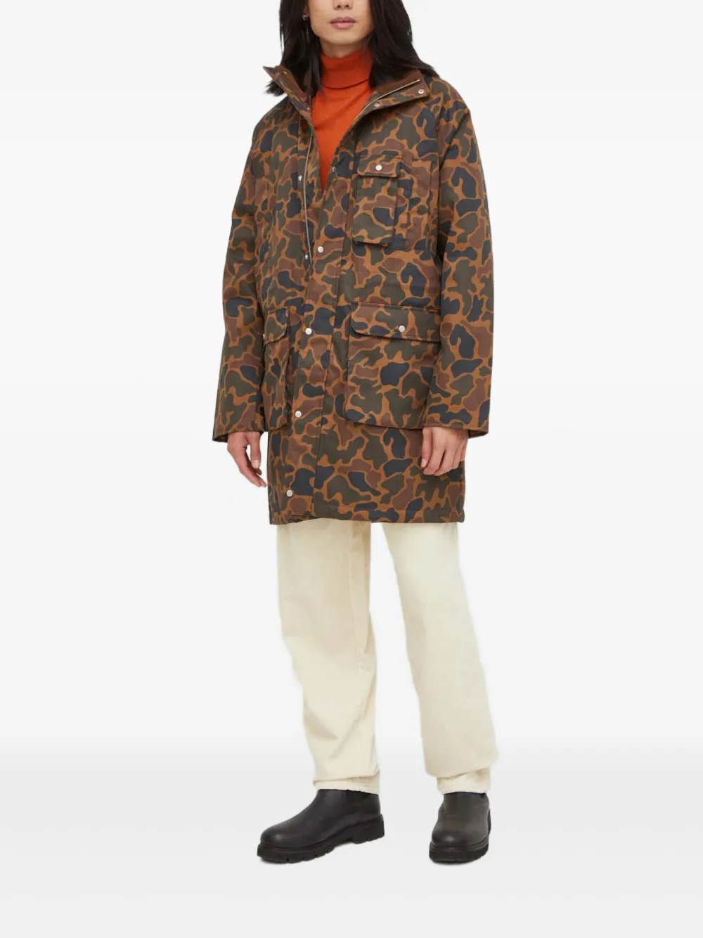 Les Deux camouflage-pattern padded coat - Bruin