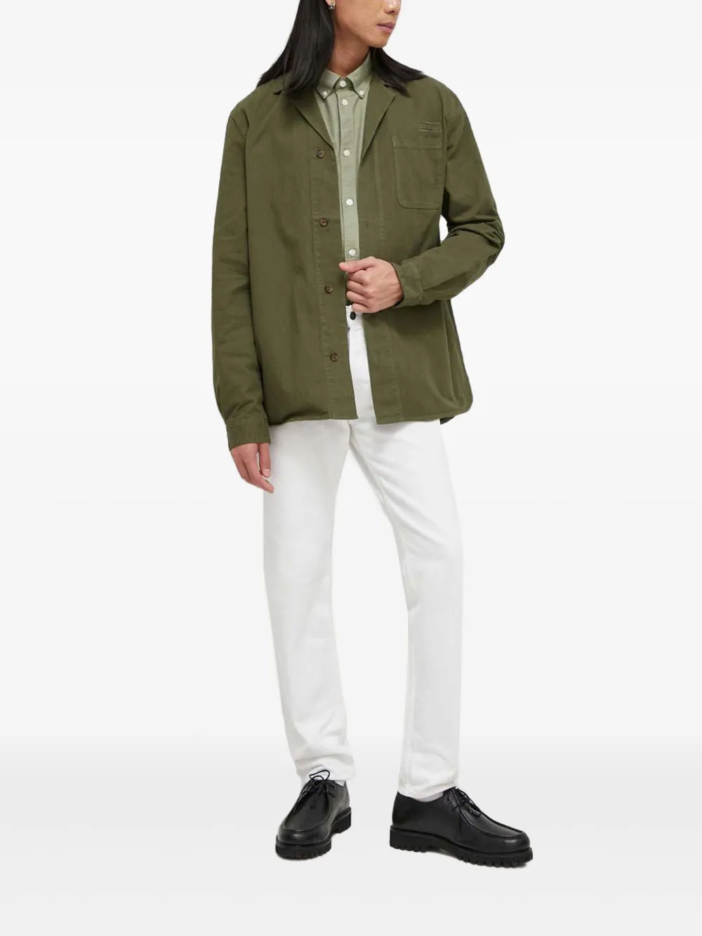 Les Deux logo-embroidered shirt - Groen
