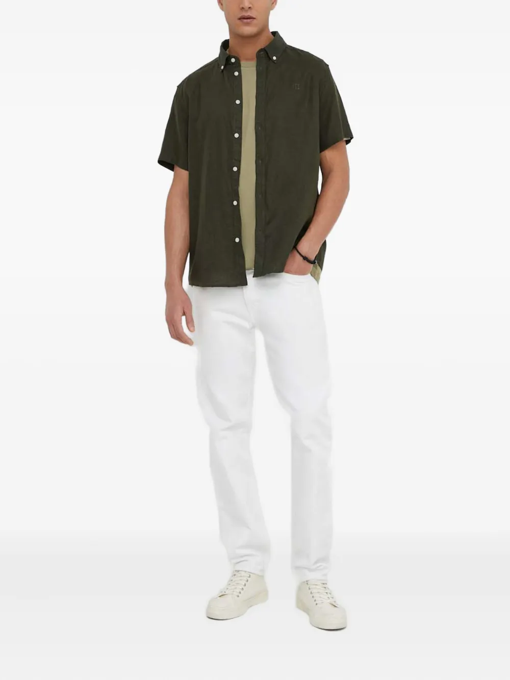 Les Deux buttoned short-sleeve shirt - Groen
