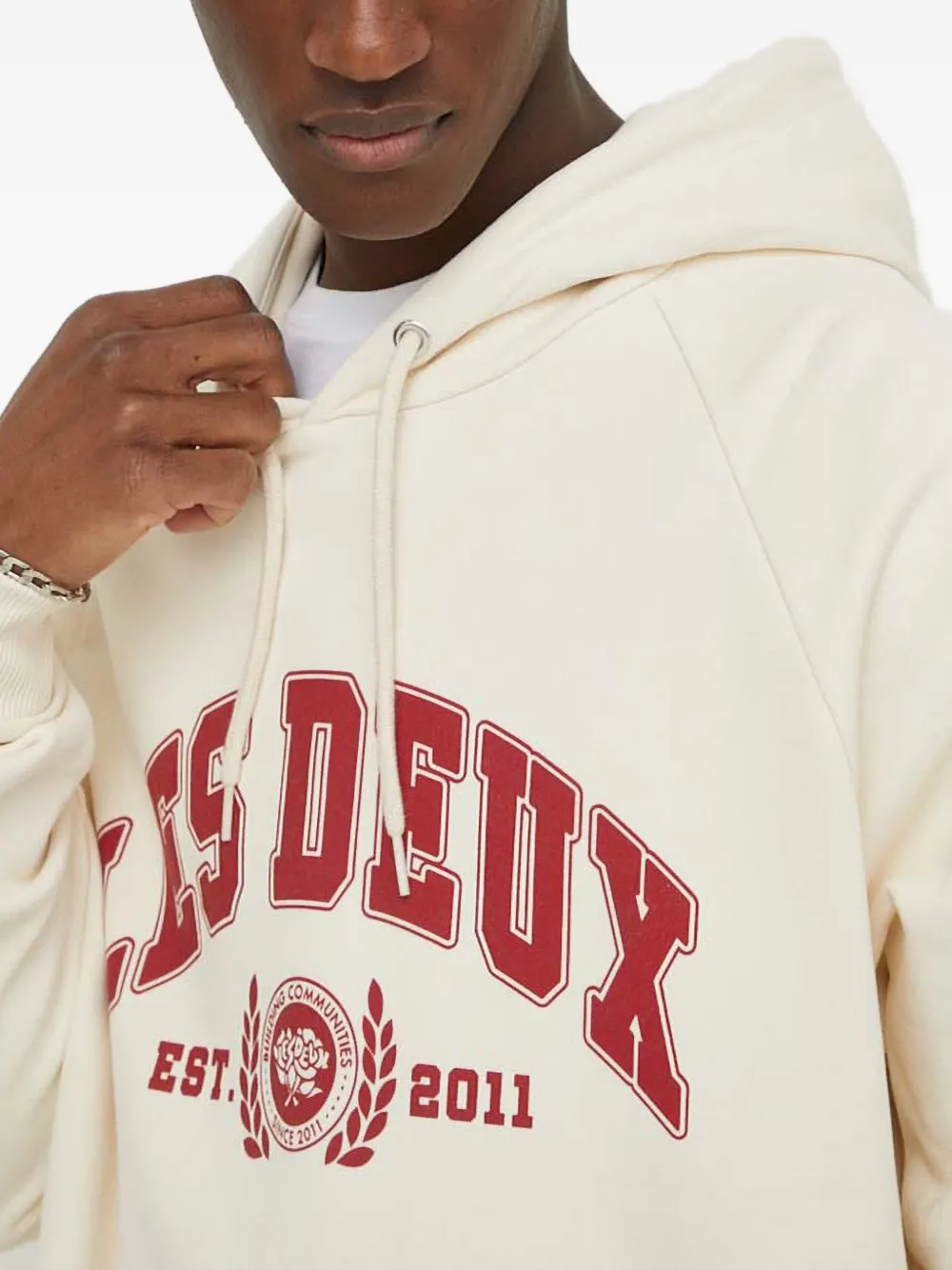 Les Deux Hoodie met print Beige