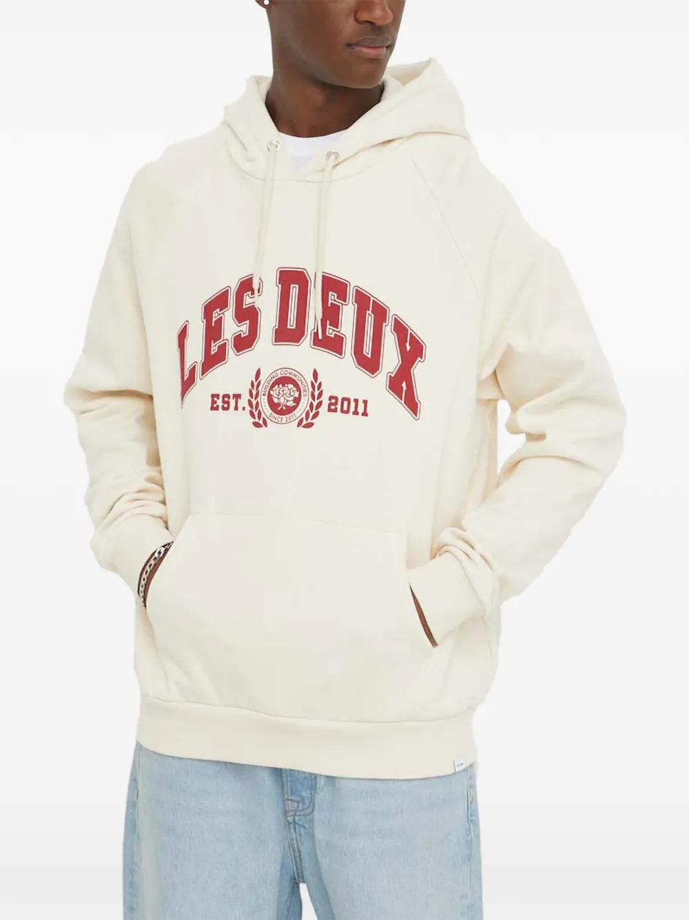 Les Deux graphic-print hoodie - Neutrals