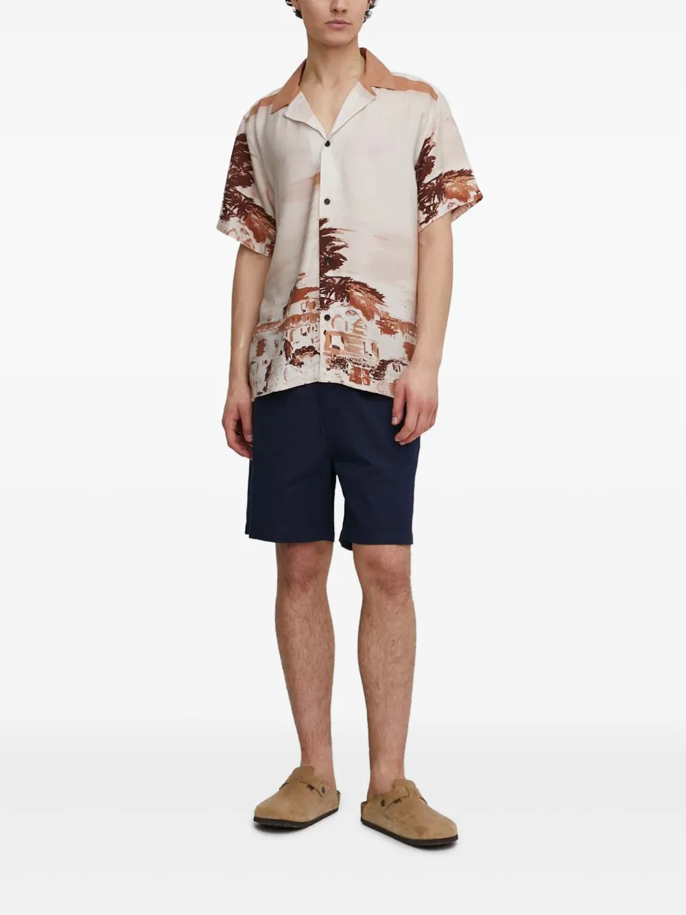Les Deux painting-print short-sleeve shirt - Beige