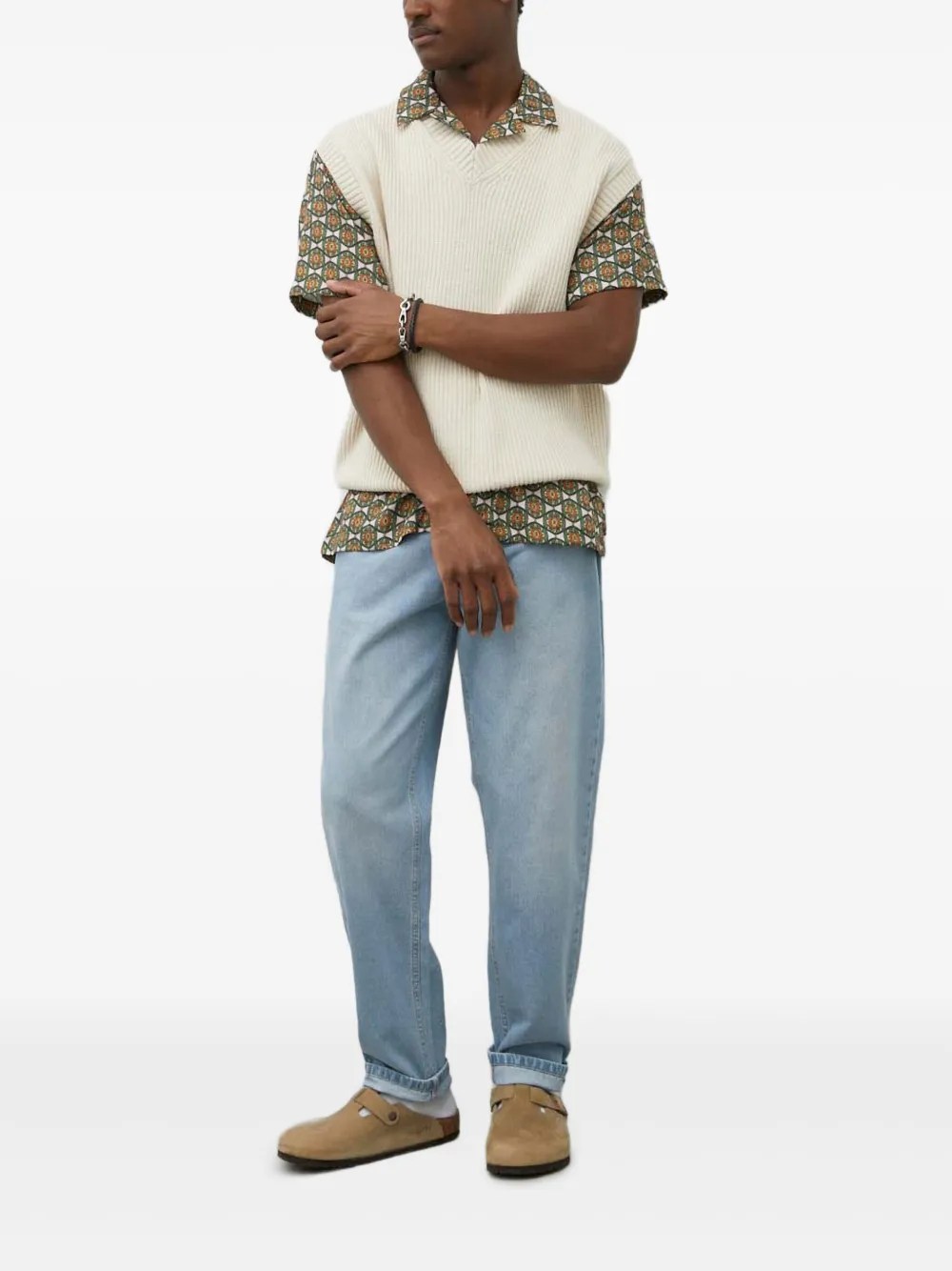 Les Deux Jeans met logopatch - Blauw