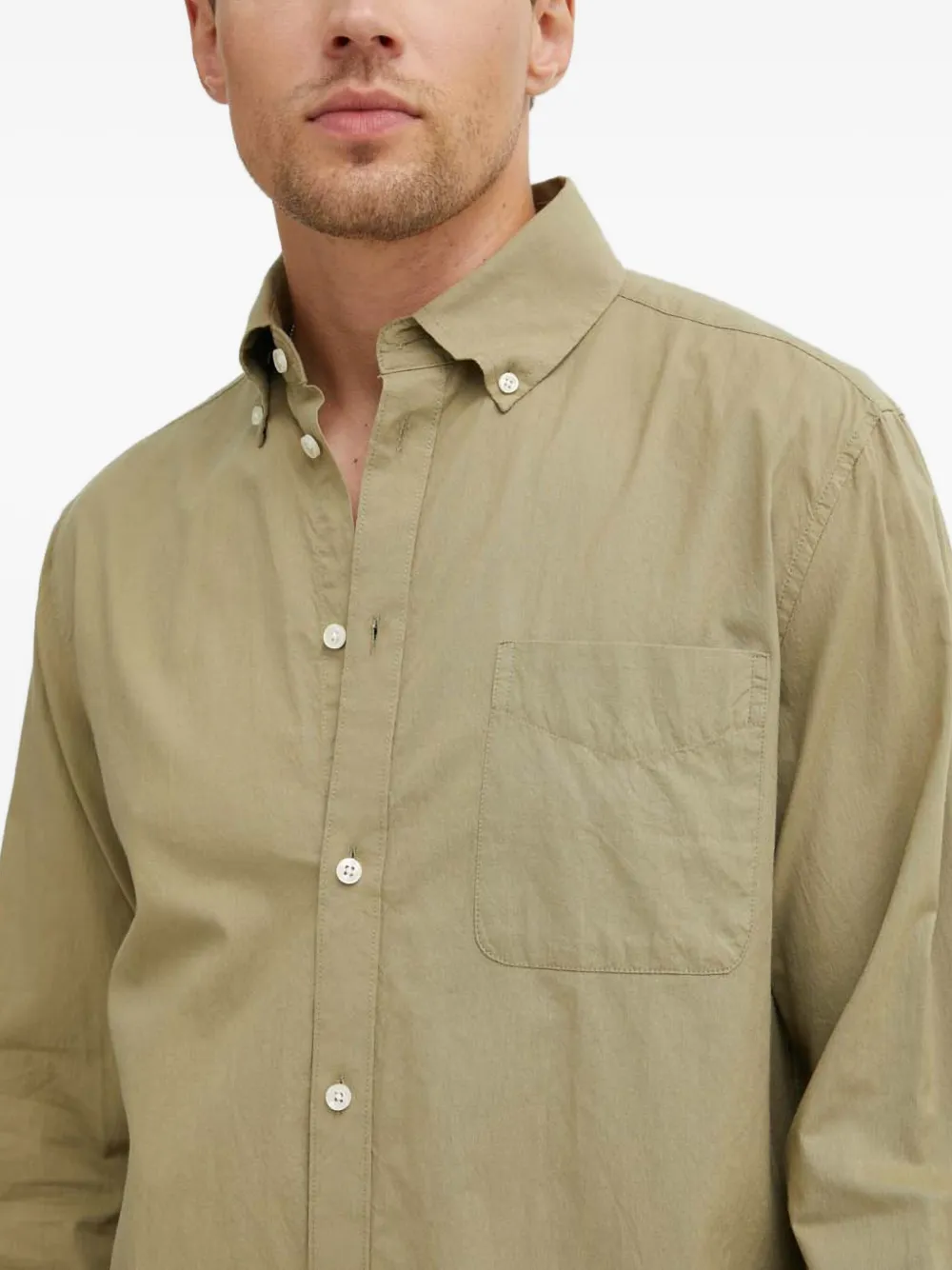 Les Deux Button-down overhemd met zak Beige