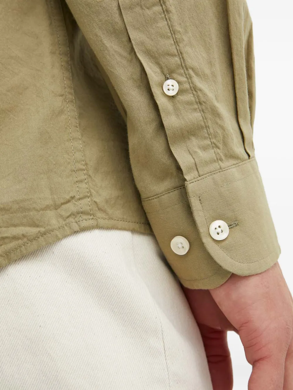 Les Deux Button-down overhemd met zak Beige