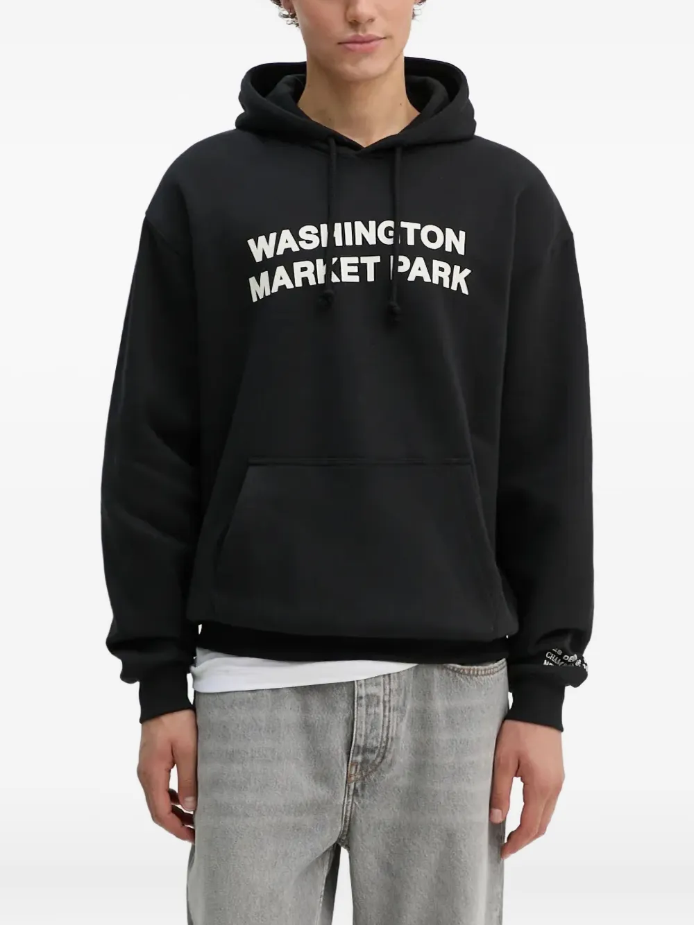 Les Deux graphic-print hoodie | Black | Image 1