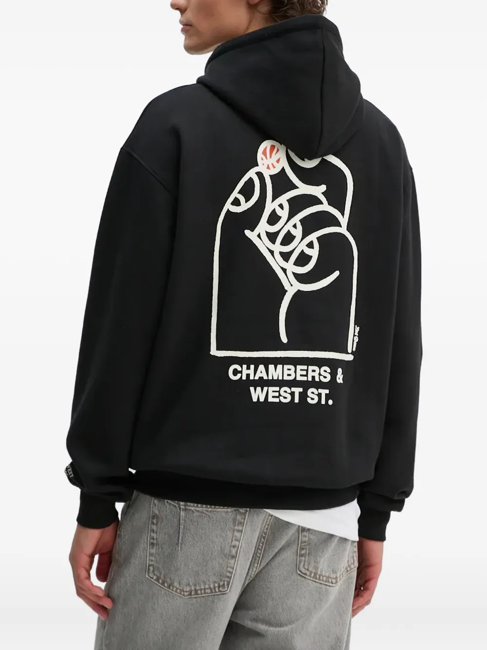 Les Deux Hoodie met print Zwart