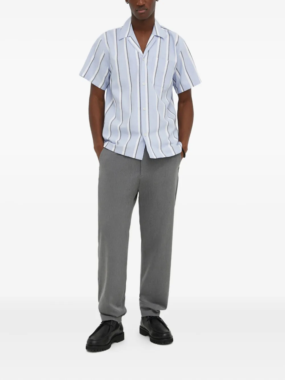 Les Deux Lawson striped-pattern short - Blauw