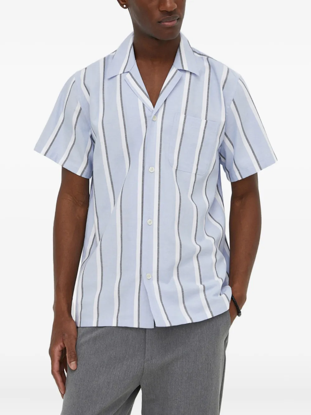 Les Deux Lawson striped-pattern short | Blue | Image 1