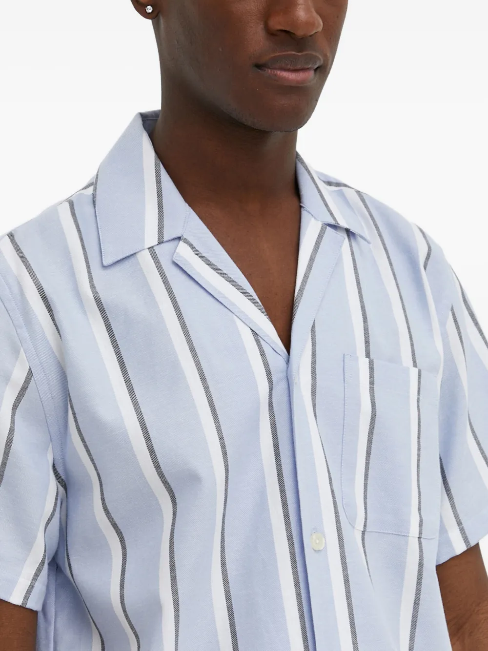 Les Deux Lawson gestreepte shorts Blauw