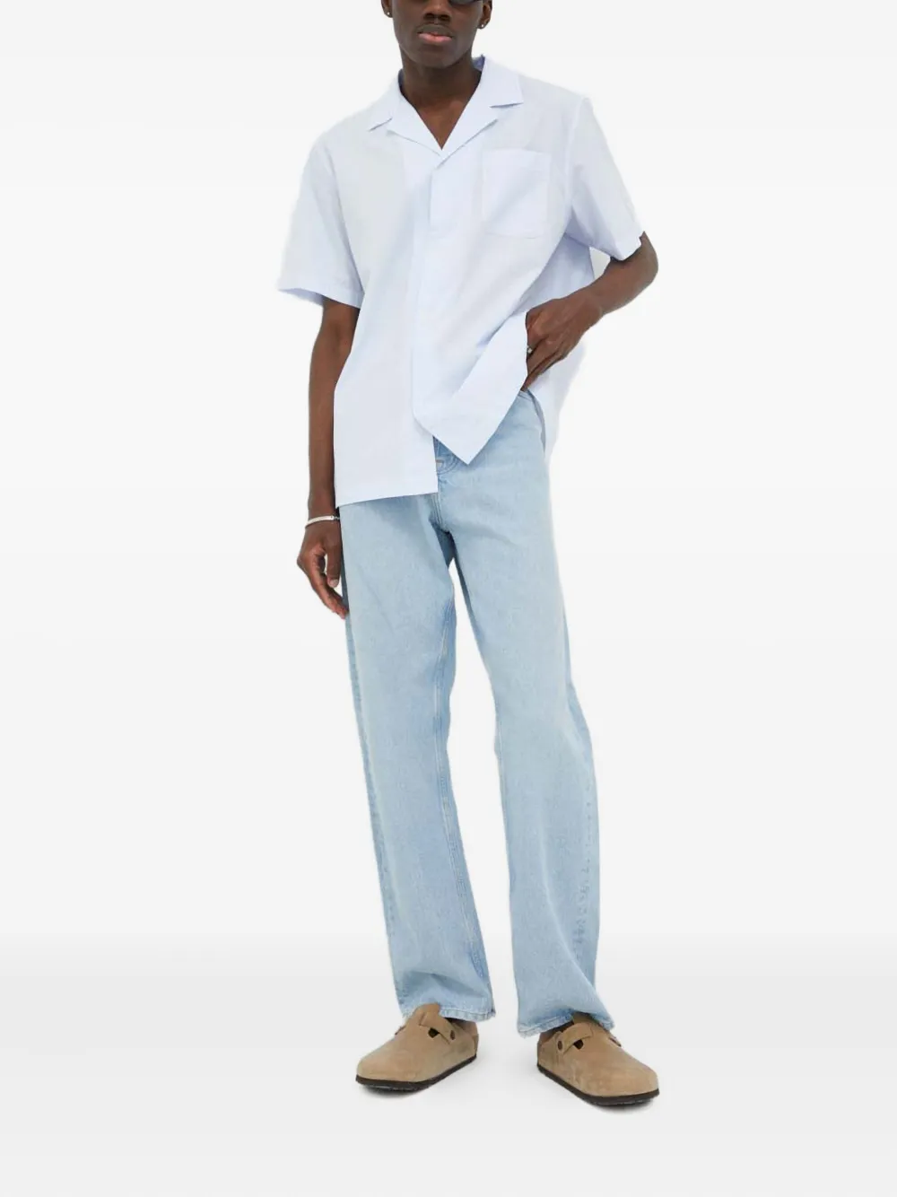 Les Deux striped-pattern shirt - Blauw