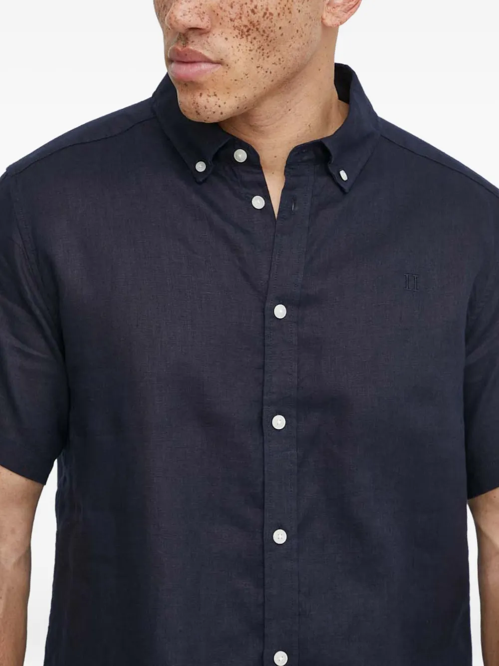 Les Deux Kris linnen overhemd Blauw