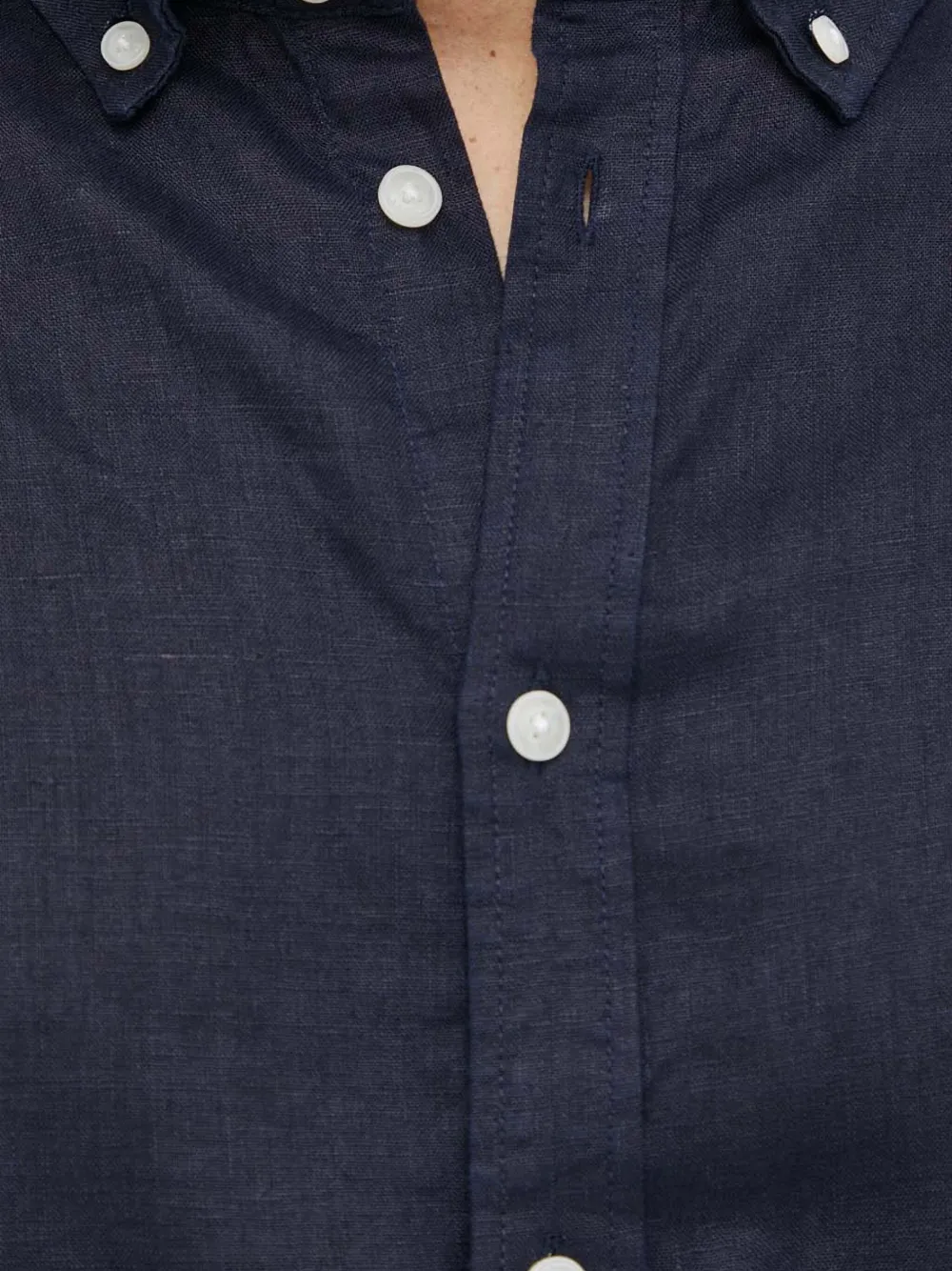 Les Deux Kris linnen overhemd Blauw