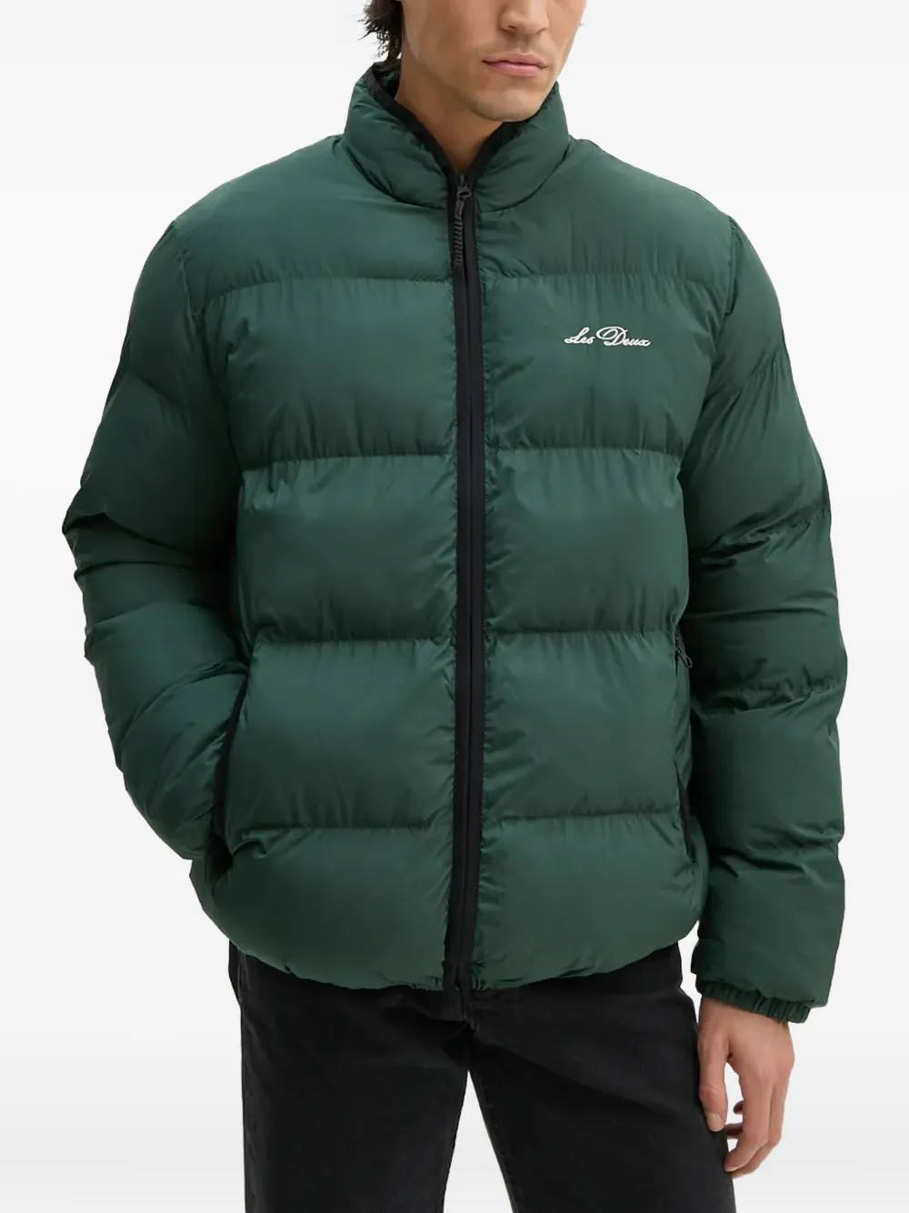 Les Deux logo-embroidered padded jacket | Green | Image 1