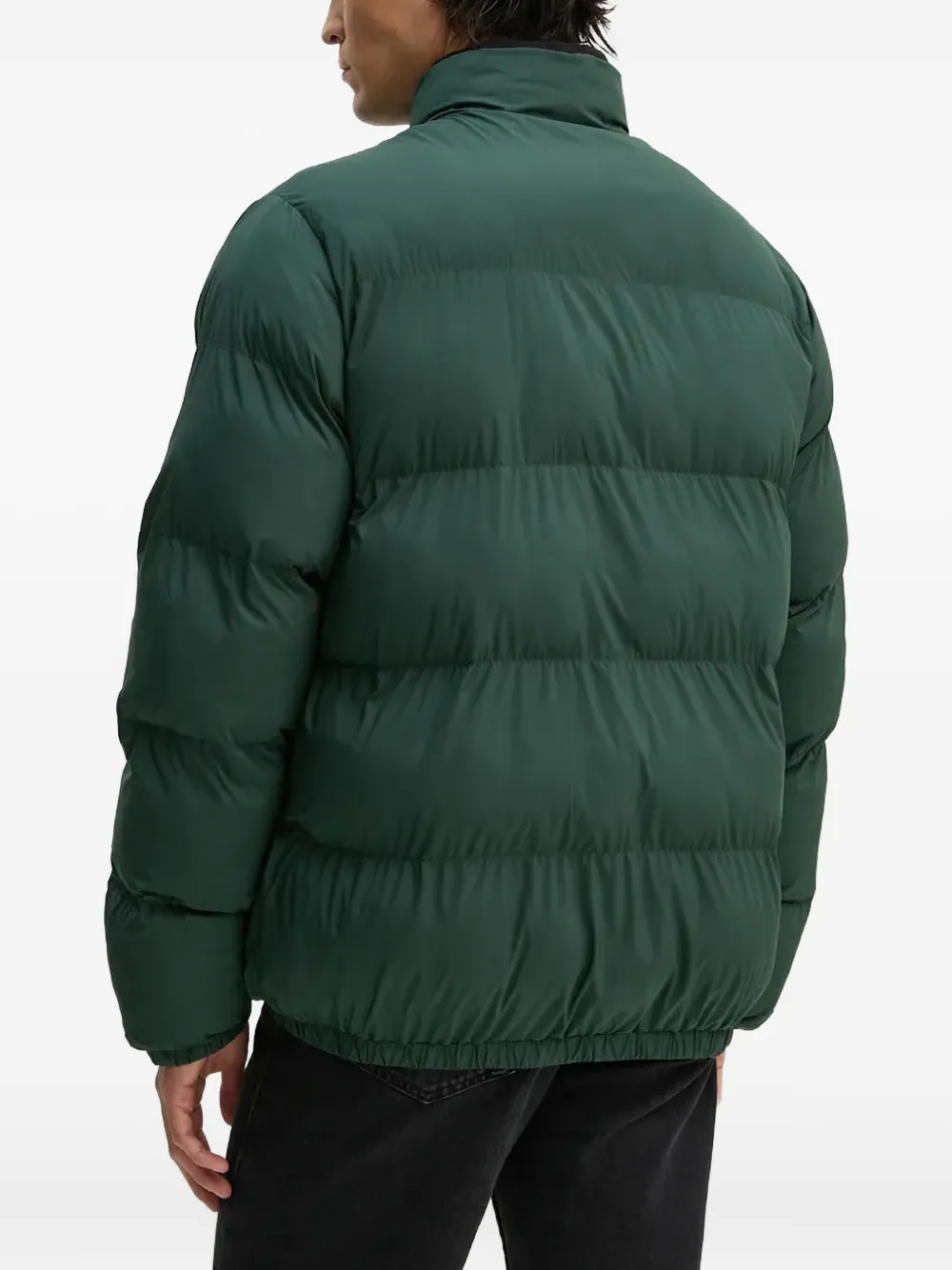 Les Deux Gewatteerd jack met geborduurd logo Groen