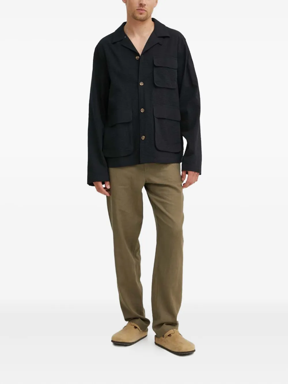 Les Deux cargo-pocket shirt - Zwart