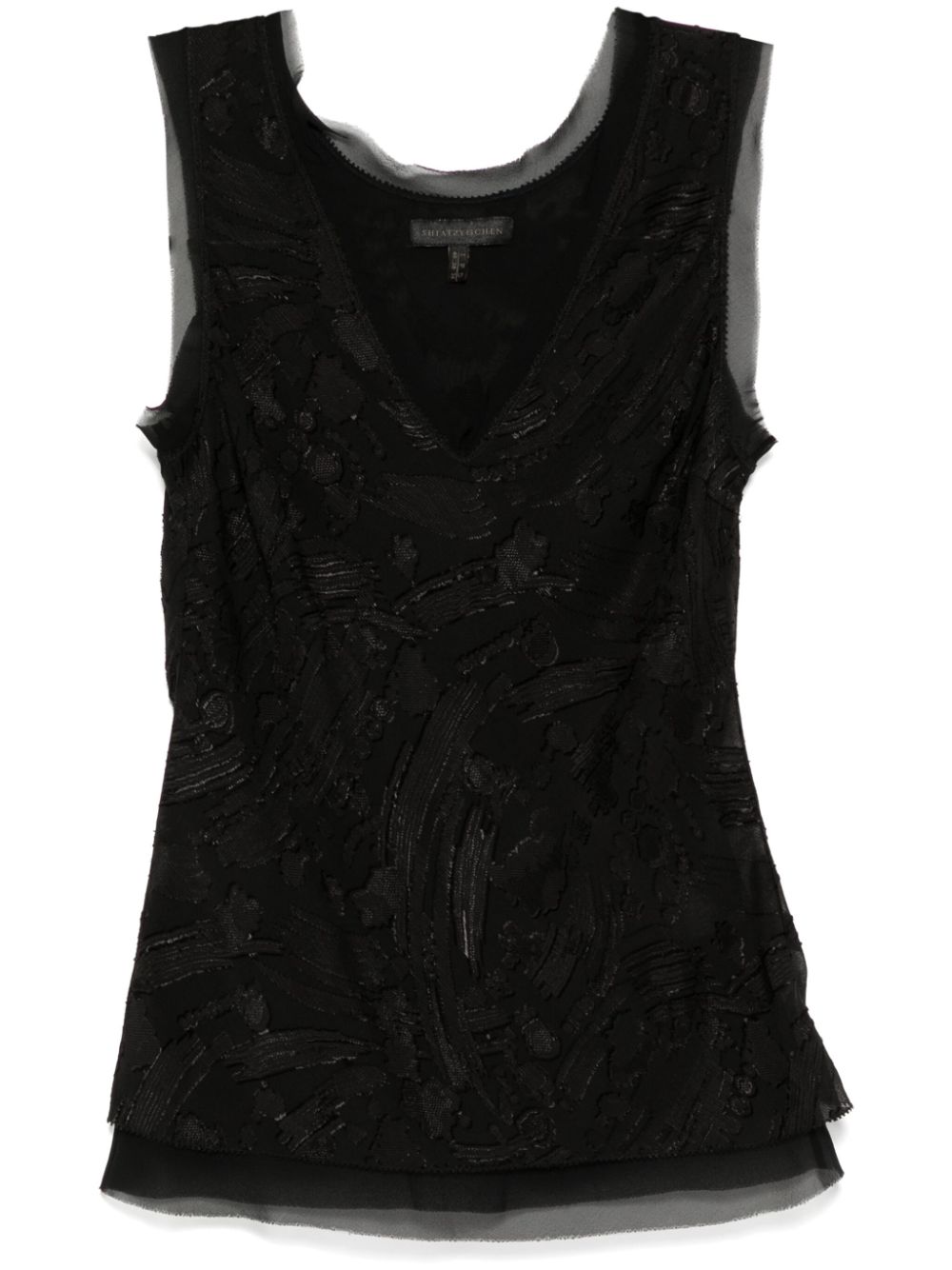 SHIATZY CHEN Sense of Ink Collection zijden gilet Zwart