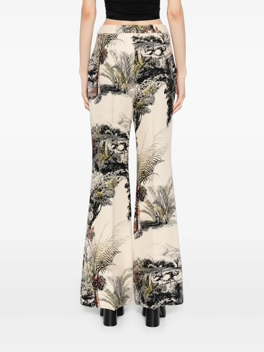 Isabel Sanchis Broek met landschap print Beige