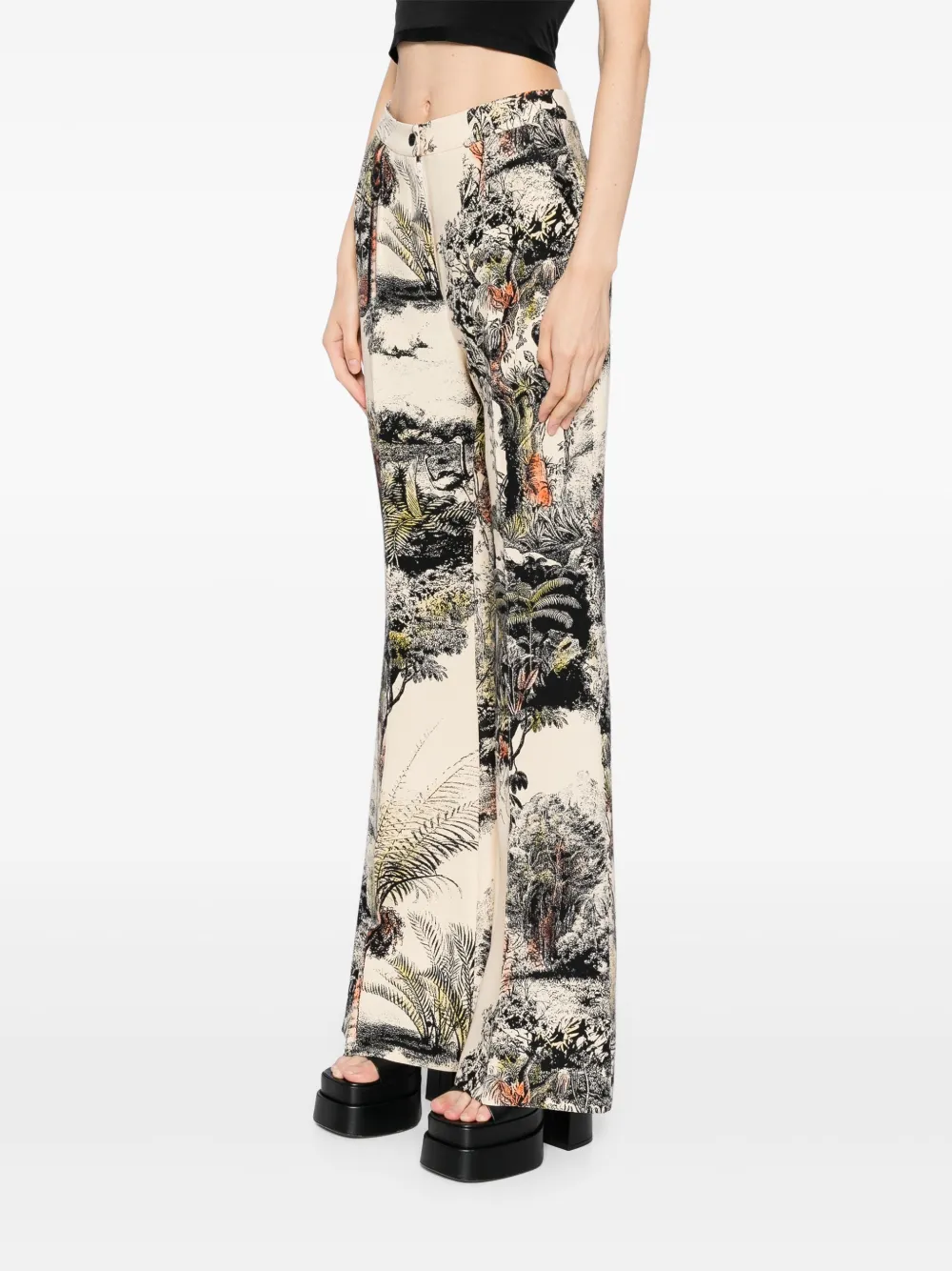 Isabel Sanchis Broek met landschap print Beige