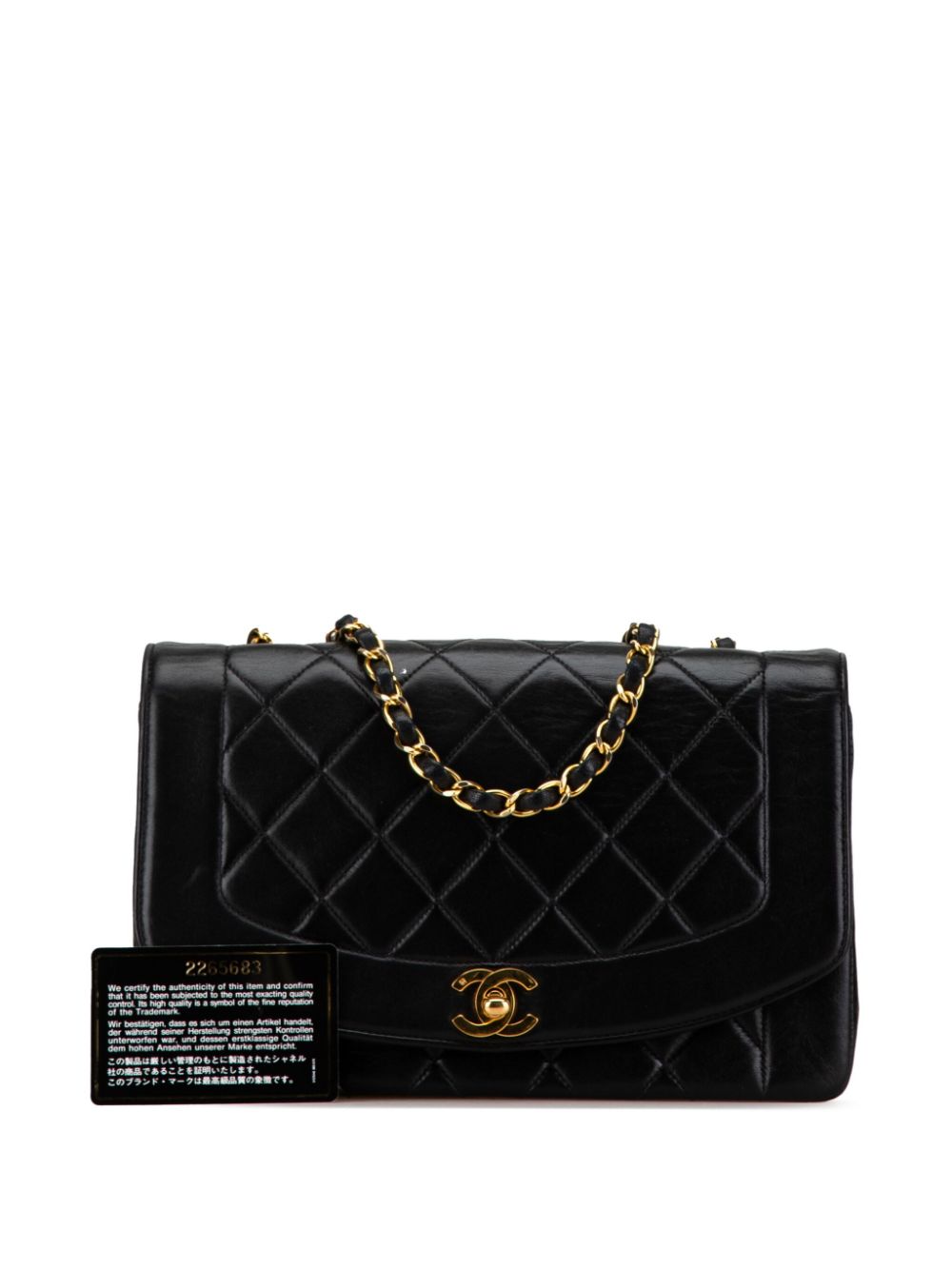 CHANEL Pre-Owned 1991-1994 Medium Lambskin Diana Flap crossbody bag - Zwart