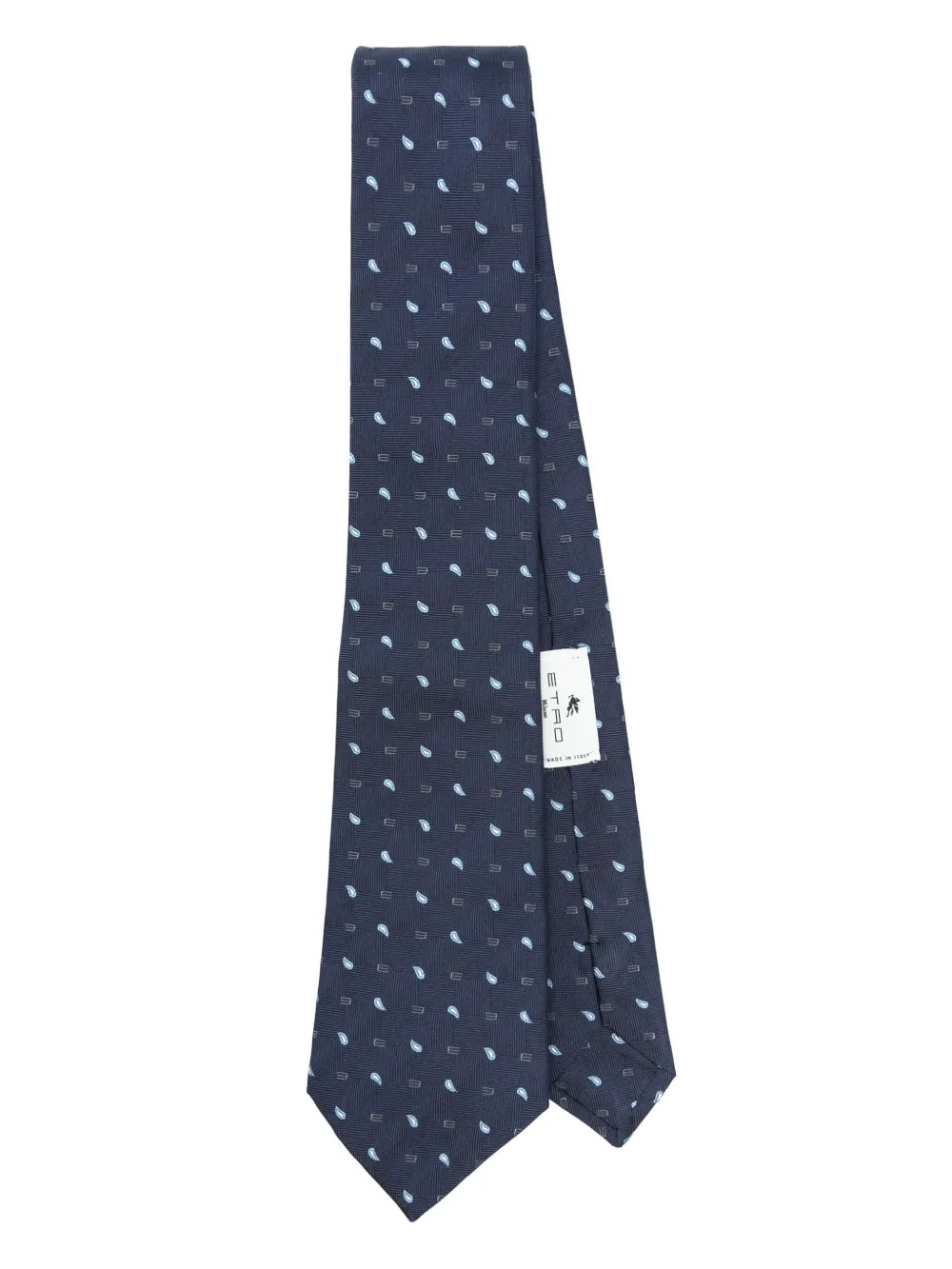 Etro Paisley Silk Tie In Blue