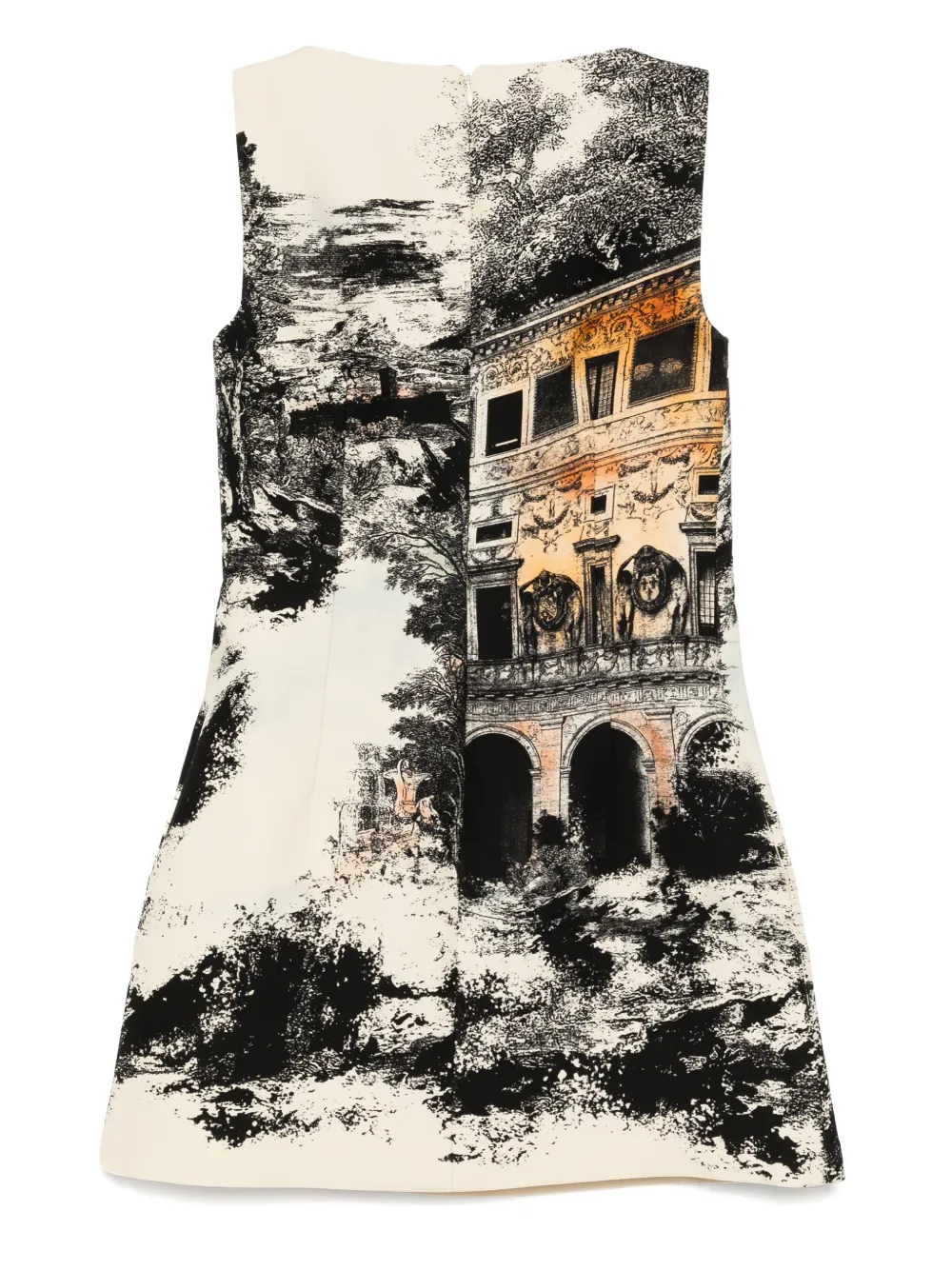 Isabel Sanchis Landscape print sleeveless dress - Geel