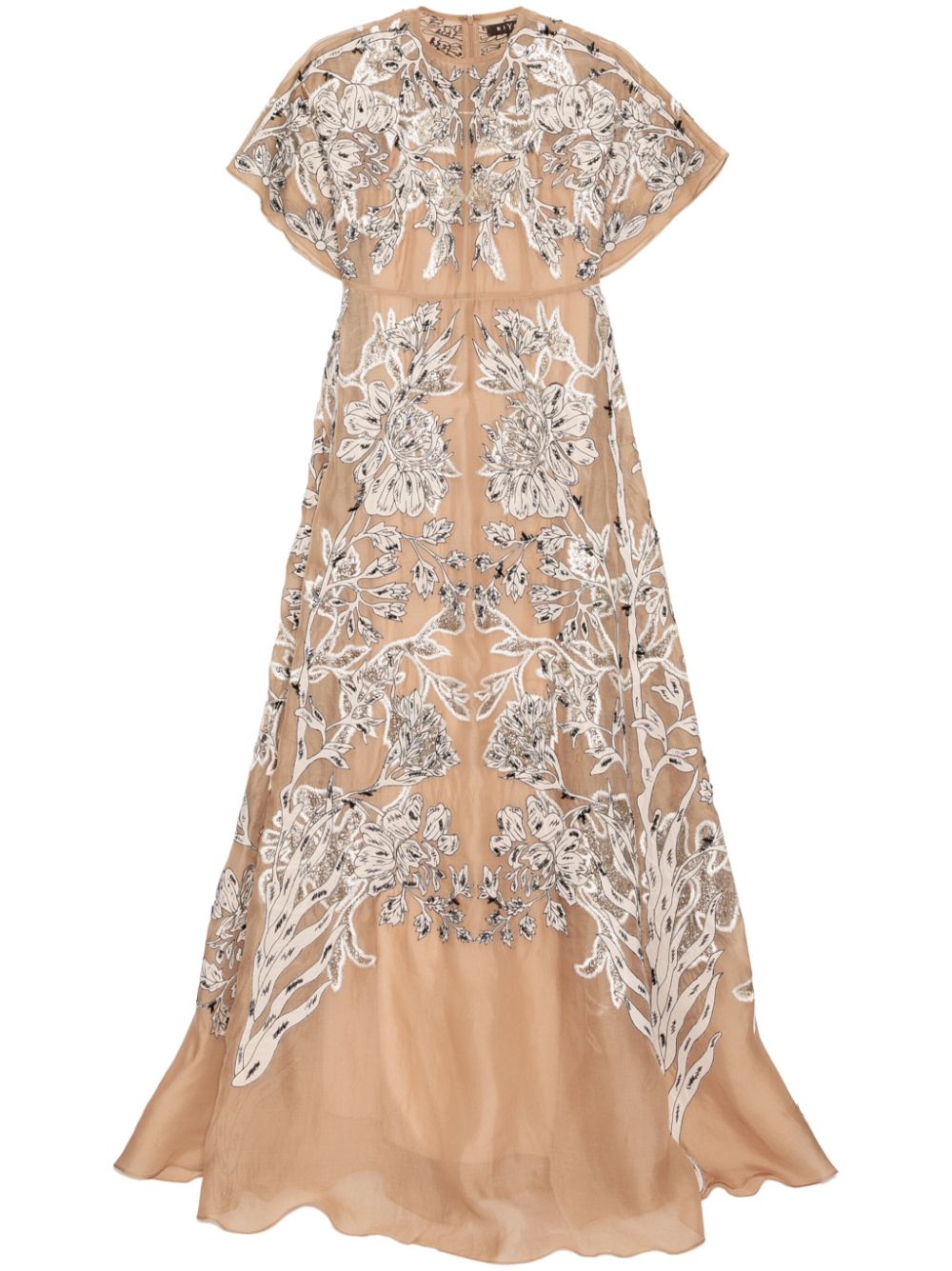 Biyan long empire dress - Neutrals