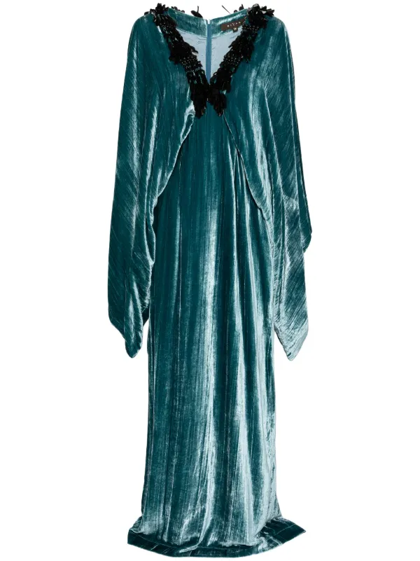 fitted lace wedding dress Blackmilk | Obsidian Kimono Maxi Dress | Blue main image 0
