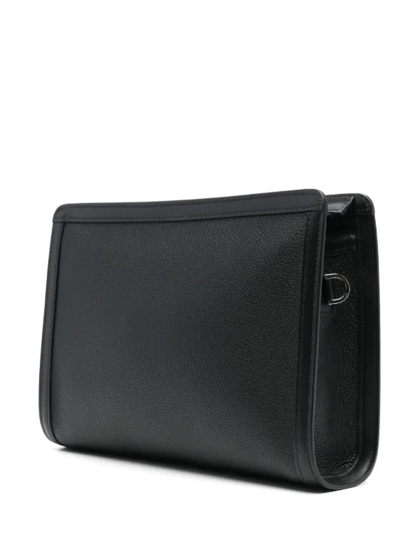 TOM FORD logo-patch Clutch Bag | Black | FARFETCH ID