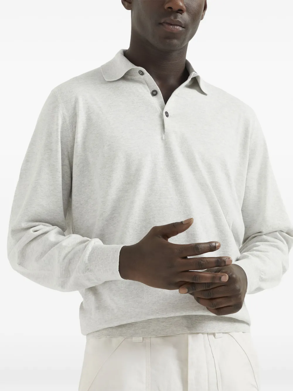 Brunello Cucinelli Katoenen poloshirt Grijs
