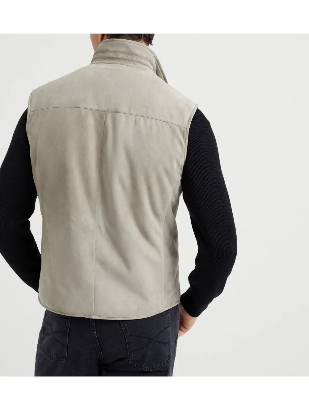 Brunello Cucinelli Leren gilet Beige