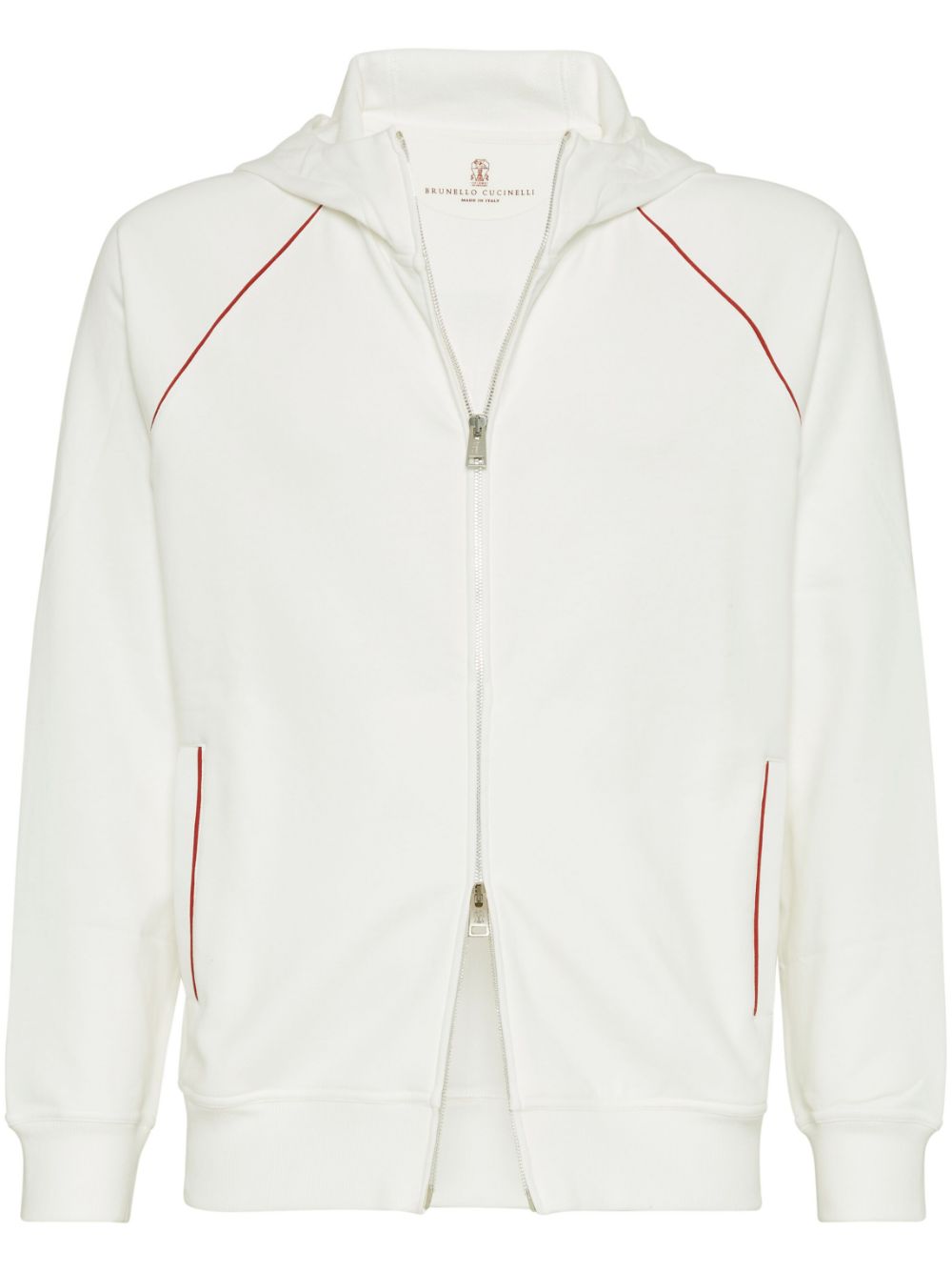 Brunello Cucinelli zip-up hoodie - White