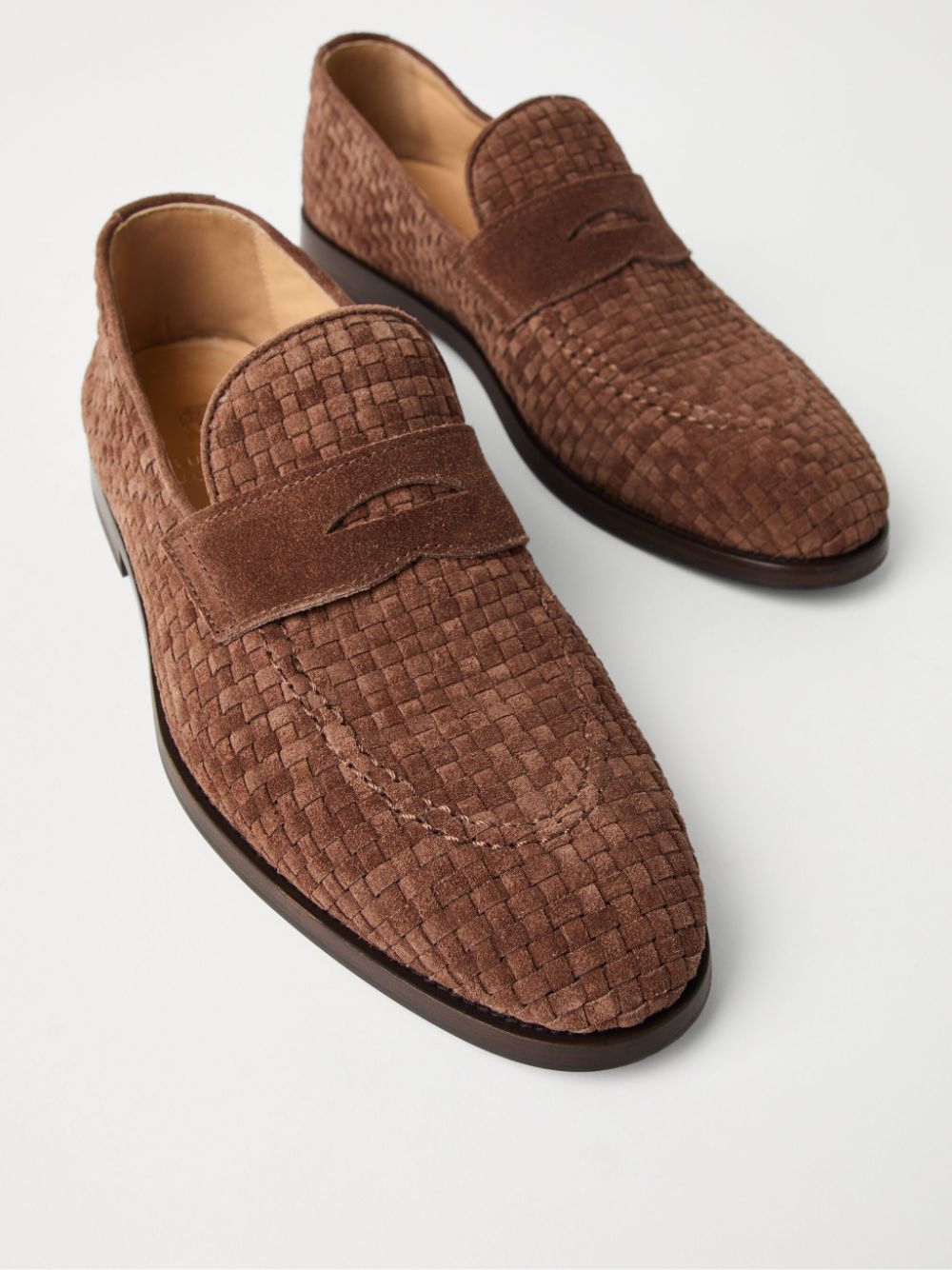 Brunello Cucinelli Geweven loafers Bruin