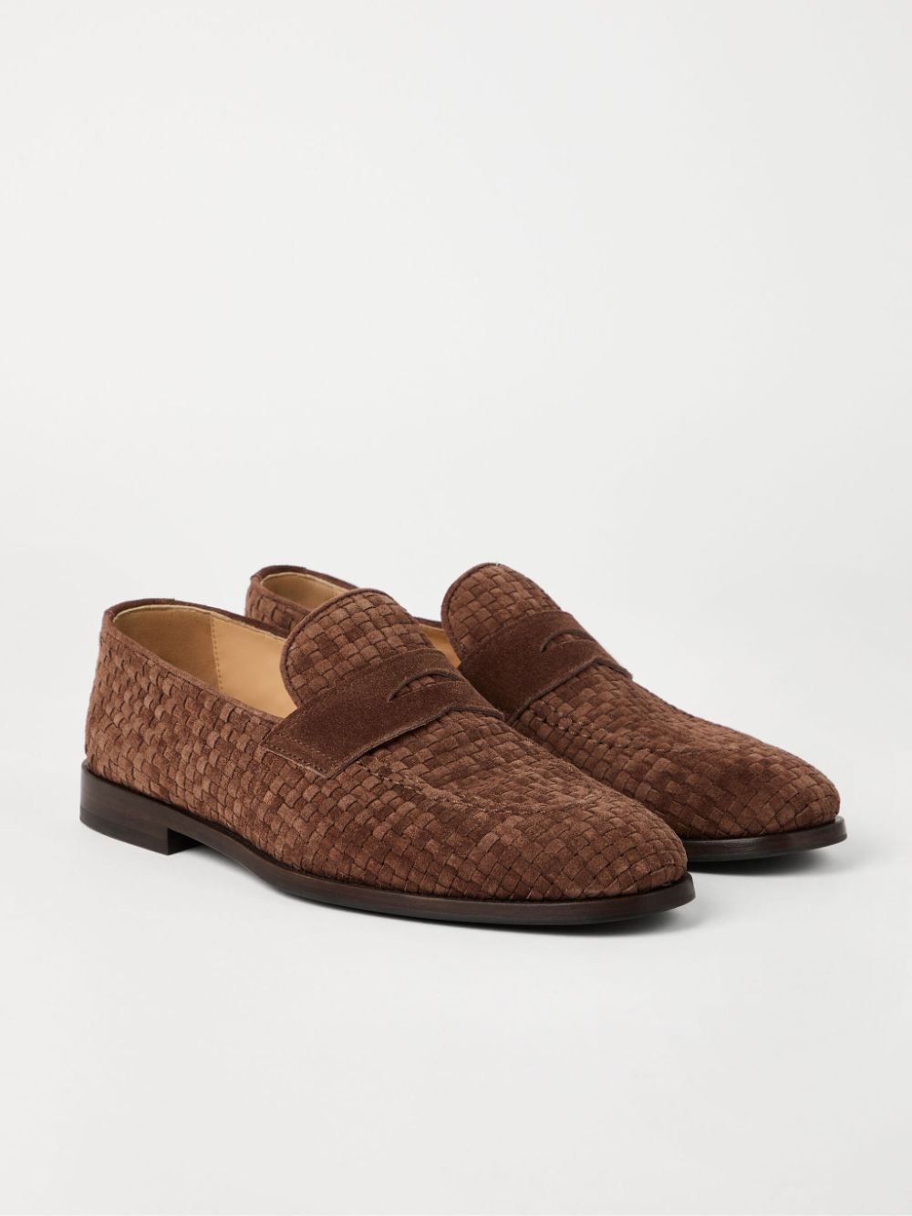 Brunello Cucinelli Geweven loafers Bruin