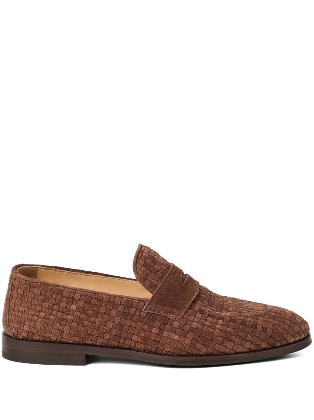 Brunello Cucinelli Geweven loafers Bruin