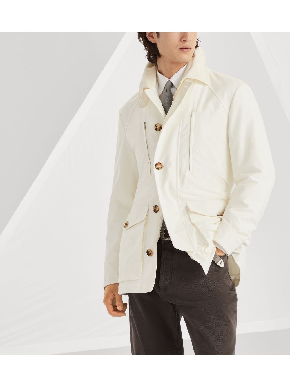 Brunello Cucinelli water-resistant parka jacket Men